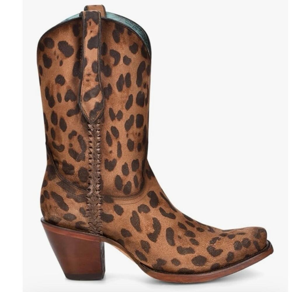 NEW Corral Leopard Western Boots Snip Toe Cowgirl Rodeo Festival Statement 8 - Picture 2 of 12
